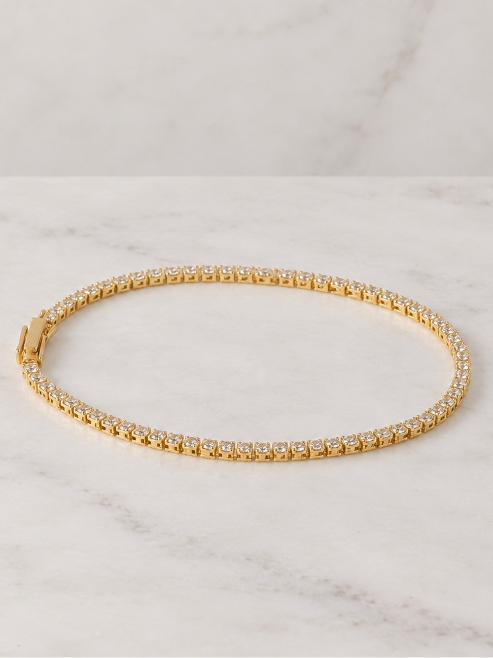 Gold Crystal Tennis Bracelet - Women's Jewelry